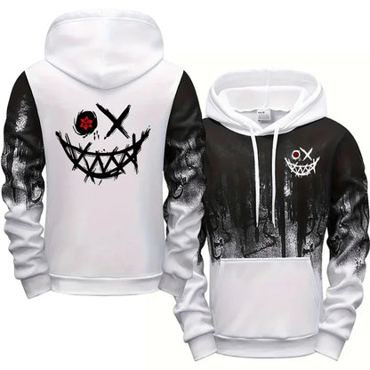 男士单件运动衫运动裤多功能男士运动服休闲舒适时尚日常运动简约泼墨连帽衫