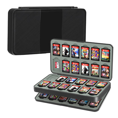 Caja de almacenamiento de tarjetas de juego 48 en 1, caja de tarjetas de juego con interruptor magnético, accesorios de juego con forro de silicona suave