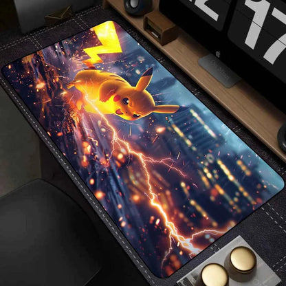Leather Mouse Pad Pokemon Pikachu Mouse Mat Desk Mousepad For LOL Lockedge Large Gaming Accessories Computer Gamer Keyboard Pad