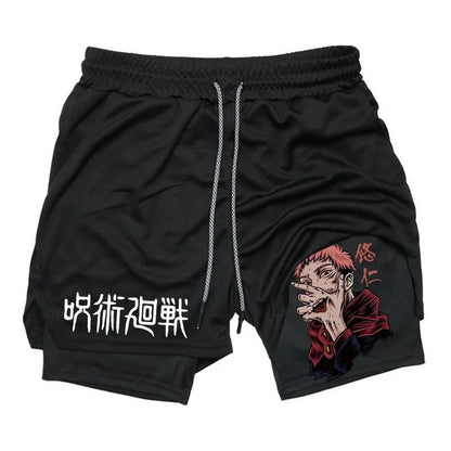 2025 Summer Hot-selling New Animation Series 3D Fashion Trend Fake Two-piece Shorts Outdoor Leisure Street Breathable Shorts
