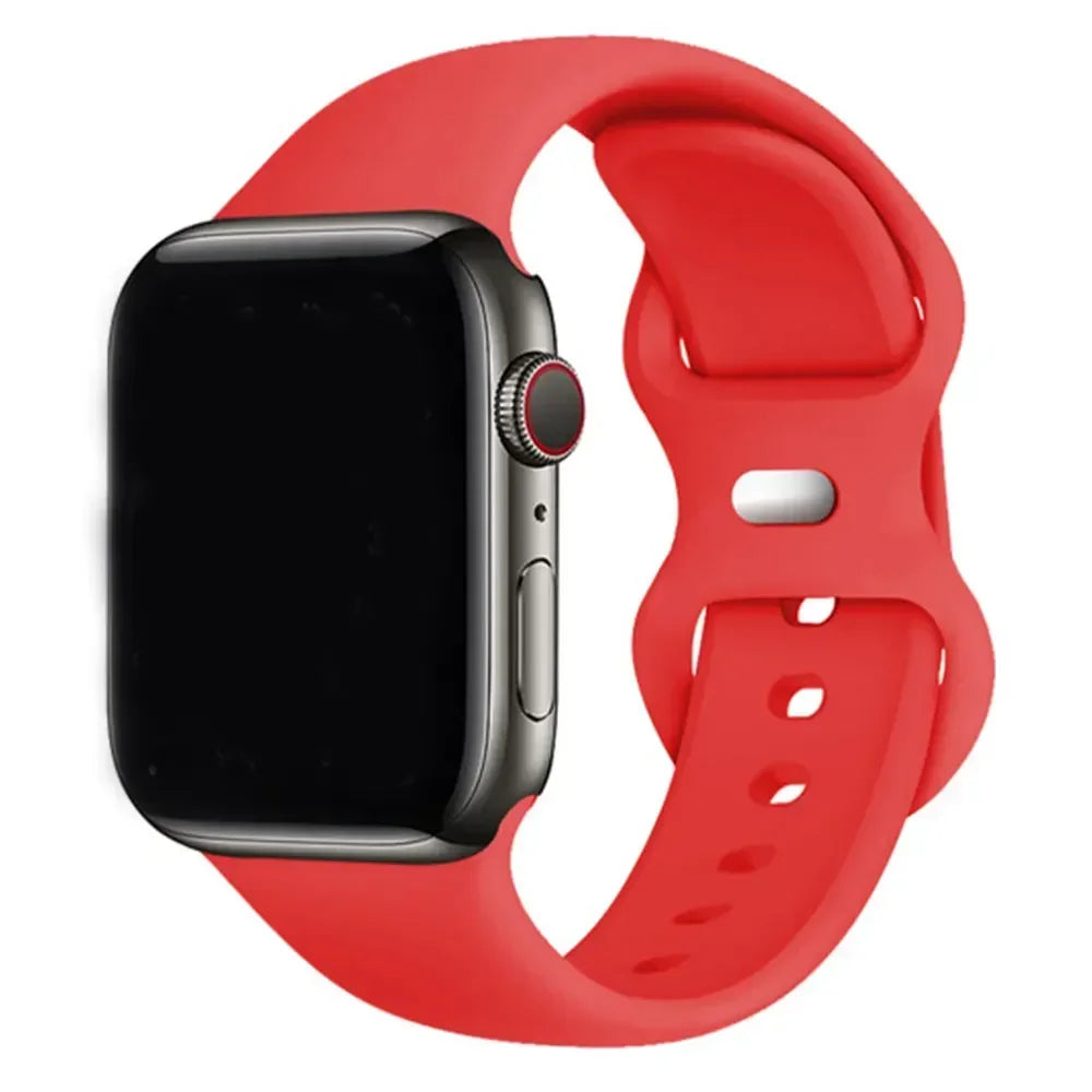 Silicone Strap For Apple Watch Band 40mm 44mm 45mm 42-38-41mm original 1:1 bracelet iwatch series 8 7 se 3 4 5 6 9 ultra 2 49mm