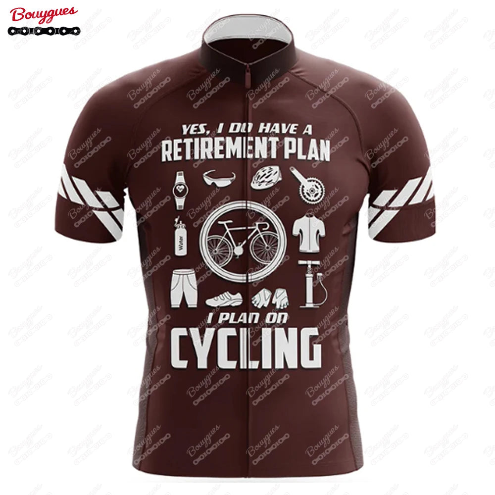 Men’s Short Sleeve Reflective MTB Cycling Jersey - Perfect for Retirement Plan enthusiasts, this Pro Team Downhill Mountain Bicycle Clothing is ideal for Summer rides
