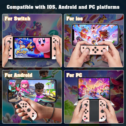 Joycon 适用于任天堂 Switch 游戏手柄 适用于 iOS/安卓蓝牙手机游戏 PC 控制器游戏手柄唤醒操纵杆 6 轴控制台