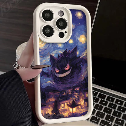 Oil Painting animation Case for iPhone 14 15 Pro Max 13 12 11 X XS XR 7 8 Plus SE 2020 Shockproof Soft Silicone Protective Cover