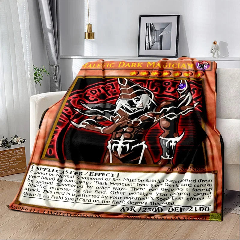 3D Monster Gold Card Cartoon  Yu-Gi-Oh Anime Dack Magician Game Soft Flannel Blanket
