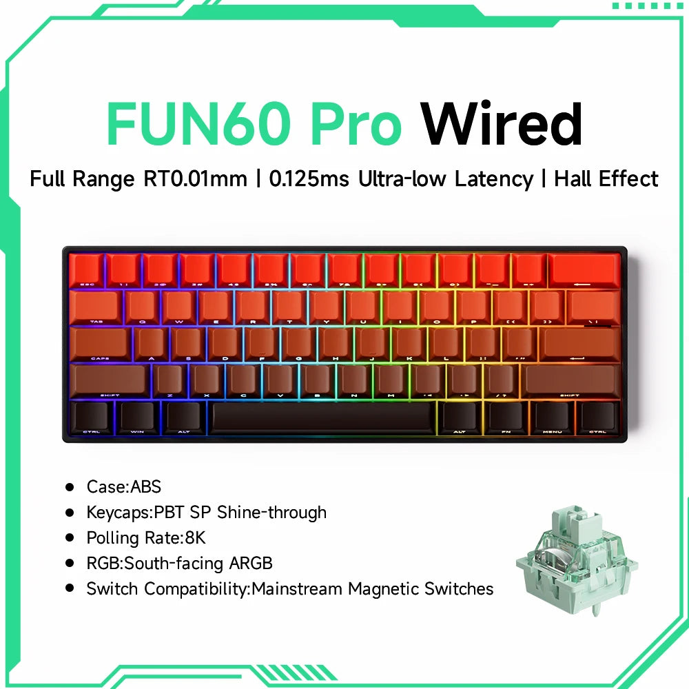 AKKO MonsGeek FUN60 magnetic switch keyboard, ARGB