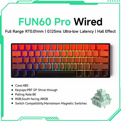 AKKO MonsGeek FUN60 magnetic switch keyboard, ARGB
