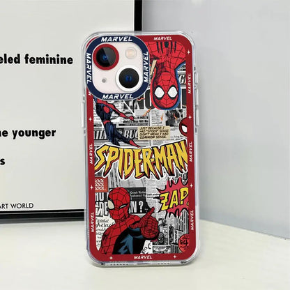 Spider-Mann Soft Phone Case for iPhone 14 16 Plus15 Pro Max 11 12 Mini 13 Pro Max SE 8 7 Plus XR X XS Max Clear Cover