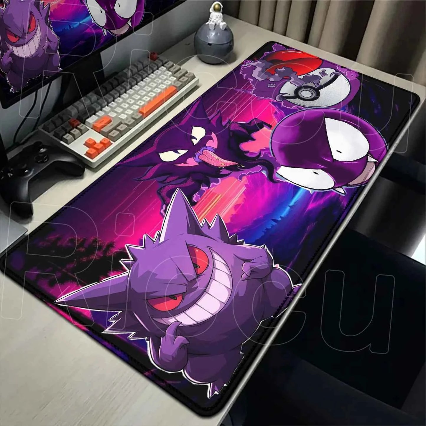 2026 New P-pokemon Gengar Wallpaper Cool Mouse Pad Gaming Large Anime Desk Keyboard Mats Non-slip Rubber Speed E-sports Mousepad