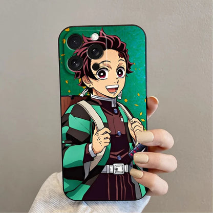Anime D-Demon S-Slayer Self For Apple iPhone 16 15 14 13 12 11 XS XR X Pro Max Plus Mini Black Funda Phone Case