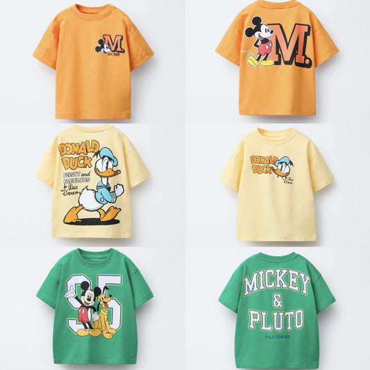 Mickey TShirt 2025 Summer Loose Casual Base Shirt Pure Cotton Tees New Design Round Neck Tops Toddler Cartoon Short Sleeve