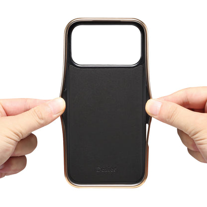 Luxury Oil Wax Cowhide Leather Case for iPhone 16 Pro Max 17 Air 15 Plus 14 Pro 13 12 Lens Electroplating Protective Phone Cover