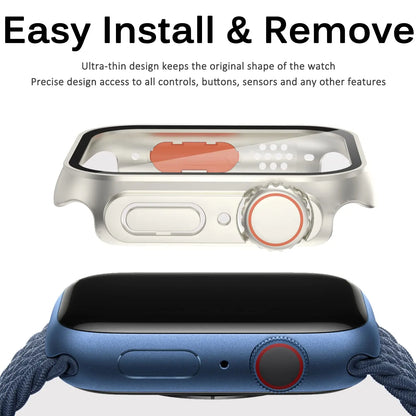 PC Firm Cover for Apple Watch Case 45mm 41mm 44mm 40mm 42mm 38mm Glass Appearance Upgrade ultra iWatch Series 9 8 7 SE SE2 6 5 4