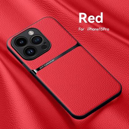 For iPhone15 Pro Max Luxury Leather Cover For iPhone 14 13 12 11 Plus Car Holder Case Magnetic Silicone Shockproof