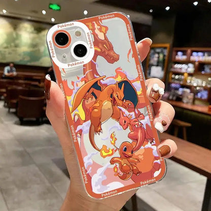 Anime Pokemon Charizard Pikachu Phone Case for IPhone 15 Pro Max 11 12 13 14 Pro Max 14 7 8 Plus XR X XS SE 2 3 Soft Clear Cover