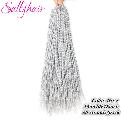 Sallyhair Synthetic Senegalese Twist 30Roots/Pack Crochet Braids Hair Brown Color Braid Hair Ombre Micro Senegal Braiding Hair