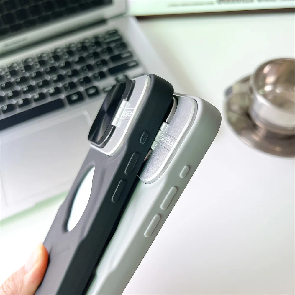 ChicShield Magnetic Case for iPhone 17Air 11 12 13 14 15 16 17 Pro Max Plus - Lens Protection Stand with Magsafe Silicone Cover