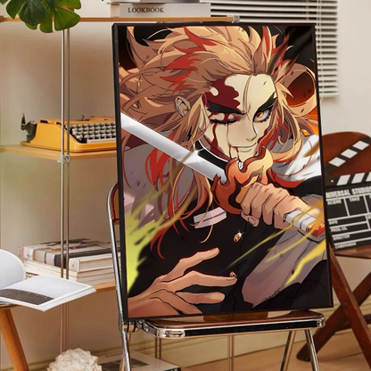 Anime Demon Slayer R-Rengoku Kyoujurou Poster Anime Posters Sticky HD Quality Wall Art Retro Posters for Home Kawaii Room Decor