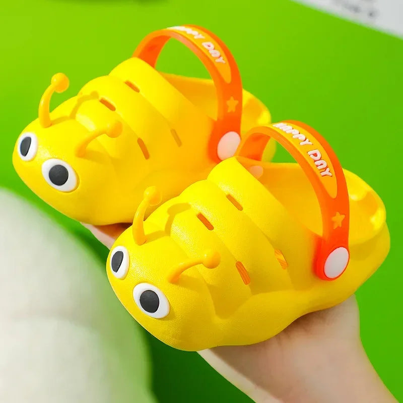 Summer Slippers For Children Cold Slippers Indoor Non-Slip Soft Bottom Comfort Cute Baby Hole Shoes Boys Girls