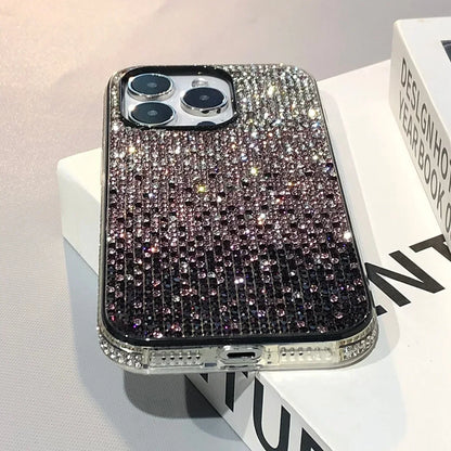 16 15Pro Max Luxury Case Full Shinny Diamond Bumper Frame Cover for iPhone 16 Plus 11 12 13 14 15 Pro Max X Xs Xr 7 8 Plus Cases
