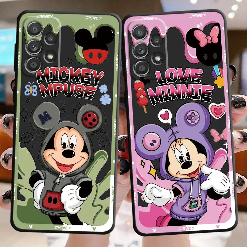 Personaje de dibujos animados de Anime 💙 Mickeyy funda de teléfono para Samsung Galaxy A20e A01 A31 A04 A40 A02s A41 A04s A30 A02 A10 A10s A71 A05