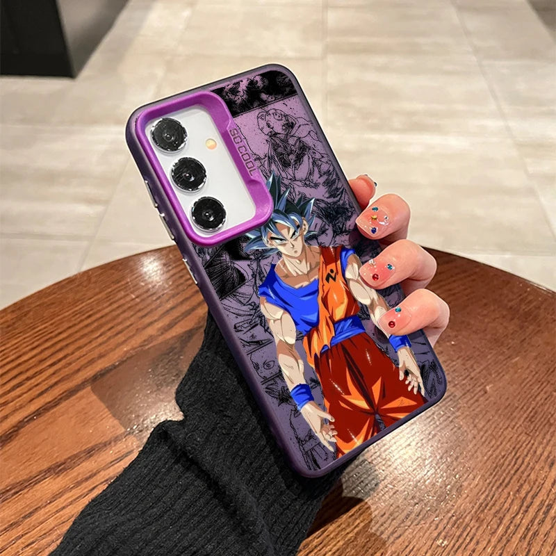 Anime Vegeta Goku case for Samsung Galaxy S24 S23 S22 S21 S20 Note 20 Ultra Plus FE 5G Colorful Silver Cover Phone Case