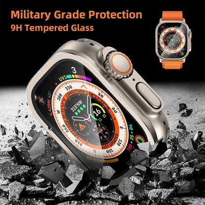 Screen Protector for Apple Watch Case Ultra 49mm accessories Metal Aluminum Alloy Cover Frame+HD Tempered Glass iWatch ultra 2