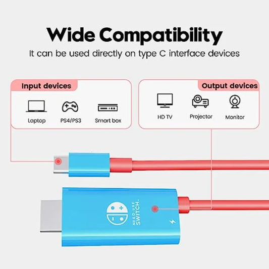 Base de interruptor portátil, Cable de conversión USB tipo C a HDMI para modo de acoplamiento de TV, Compatible con Nintendo Switch, Steam Deck