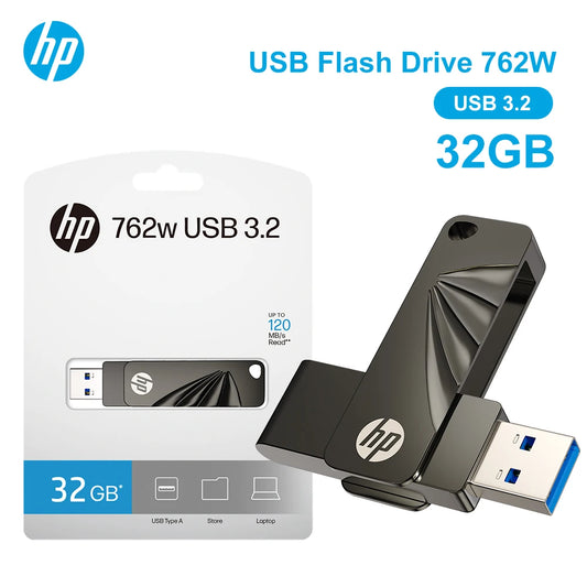 HP USB3.2 Flash Drive 32GB 64GB High Speed USB Sticks 128GB 256GB External Storage Metal Pendrive