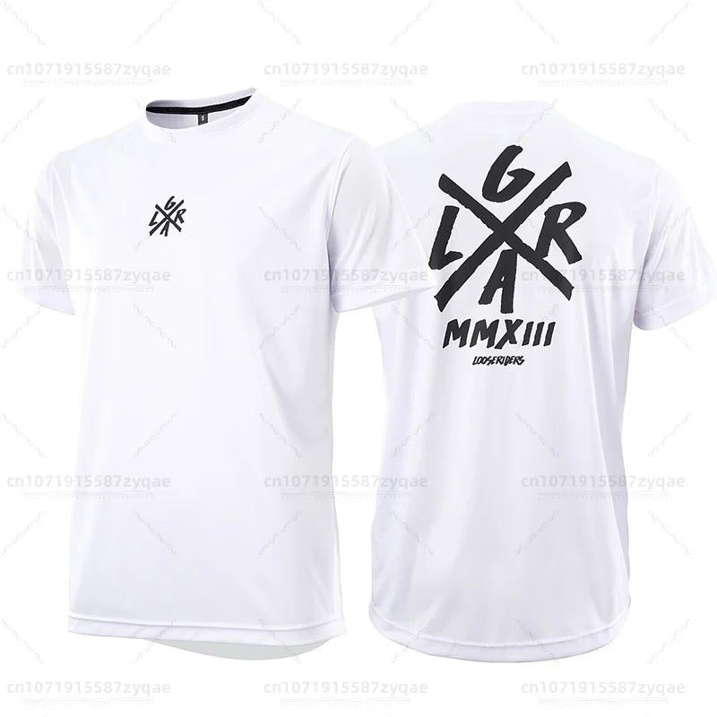 Loose Rider-Cycling Sweatshirt for Men, Short Sleeve, Enduro Motocross, BMX, Sweat-Wicking, Wet, New