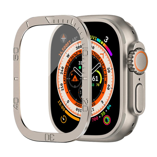 Screen Protector for Apple Watch Case Ultra 49mm accessories Metal Aluminum Alloy Cover Frame+HD Tempered Glass iWatch ultra 2