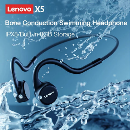 Lenovo-auriculares de conducción ósea X3 Pro, inalámbricos por Bluetooth, Hifi, con gancho para la oreja y micrófono, resistentes al agua