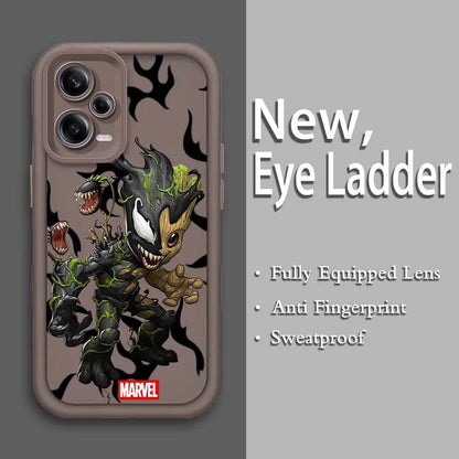 Marvel Groot Spider-Man Art For Xiaomi Redmi Note 14 13 13R 12 12R 11 11E 11T 11S Pro Plus 4G 5G Eye Ladder Soft Phone Case