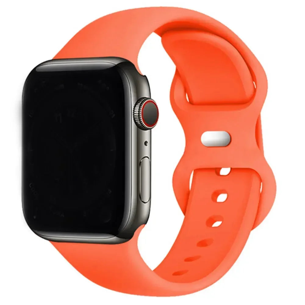 Silicone Strap For Apple Watch Band 40mm 44mm 45mm 42-38-41mm original 1:1 bracelet iwatch series 8 7 se 3 4 5 6 9 ultra 2 49mm