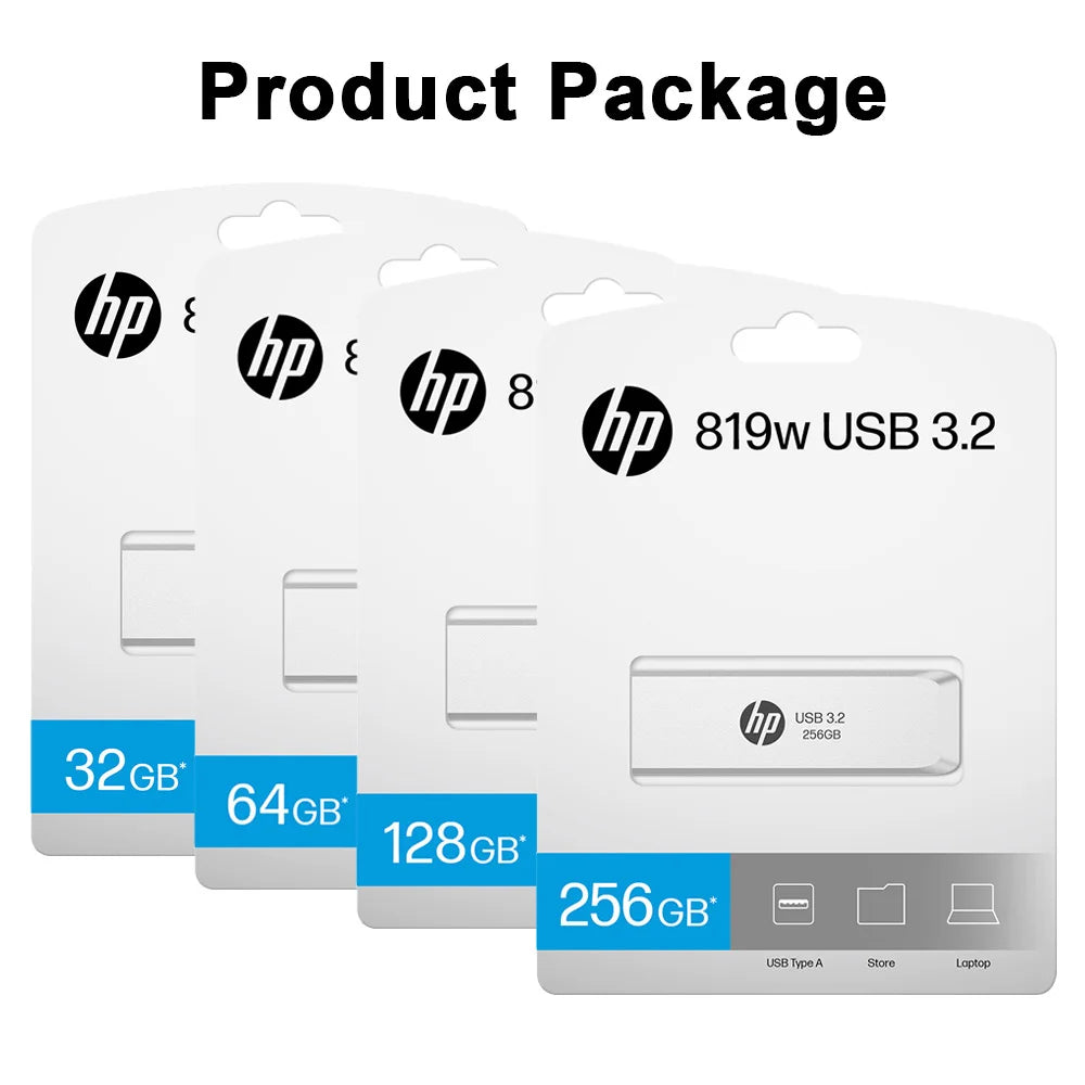 HP USB3.2 Flash Drive 256GB 128GB 64GB 32GB High Speed Sticks External Storage Metal Pen Drive Creative Personality Car Music