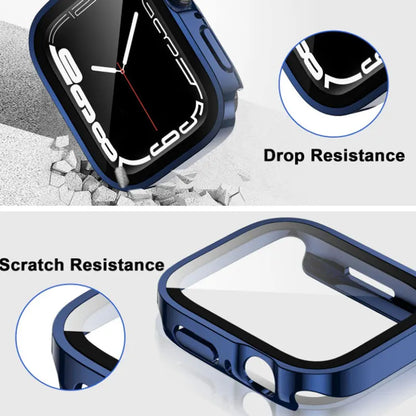 Tempered Glass Case for Apple Watch 45mm 41mm 44mm 40mm Screen Protector Hard PC Protective Shell iWatch serie 9 8 7 SE 6 Cover