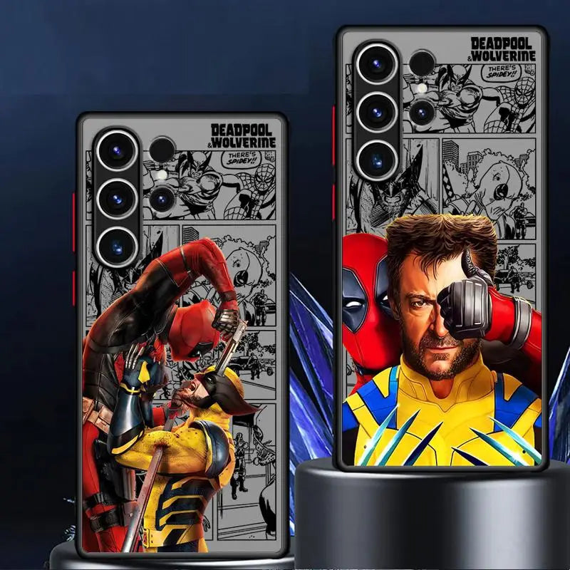 Deadpooll And Wolverineee Cover Matte Phone Case for Samsung Galaxy S24 Ultra S23 S22 S21 Plus S20 FE Note 20 Ultra 10Plus