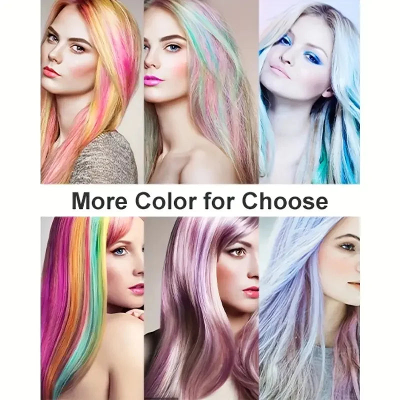 22Inch Colored Party Synthetic Clip in Hair Extensions for Girls Multi-colors Long Straight Hair Rainbow Hairpieces