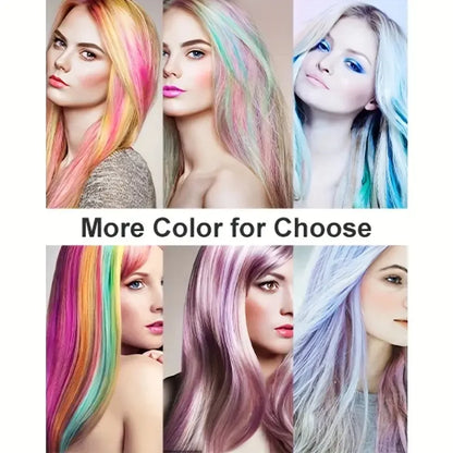 22Inch Colored Party Synthetic Clip in Hair Extensions for Girls Multi-colors Long Straight Hair Rainbow Hairpieces