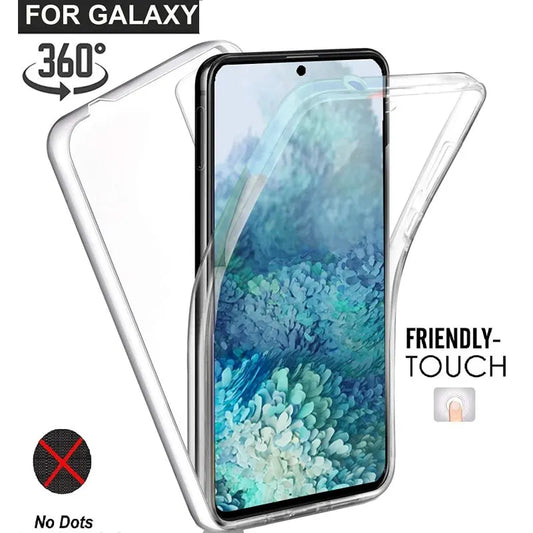 Double Silicone Case for Samsung Galaxy A54 A73 S20 FE S24 Ultra S23 Plus A13 A52 A72 A14 A53 A33 A34 360 Full Protection Cover