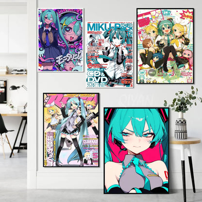 1PC Virtual Idol H-Hatsunes MikU Poster Poster Paper Print Home Living Room Bedroom Entrance Bar Cafe Art Painting Decoration