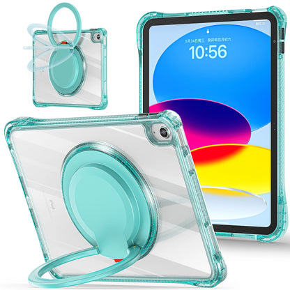 For ipad 10th Generation Case 10.9 inch 2022 Shockproof Transparent Wrist Strap Rotating Stand For ipad 10th A2757 A2777 A2696