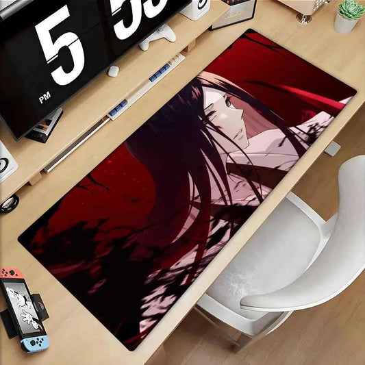 Large Mouse Pad black white Anime BLEACH Mause Mats Gaming Accessories Office Gamer Keyboard Desk Mat Unohana Retsu Mousepad
