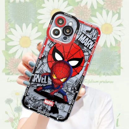 Venomm Spiderr man Case for Apple iPhone 11 12 Pro XR 7 8 14 Pro Max SE 13 Mini 15 Plus XS Max Capa Transparent Soft Cover
