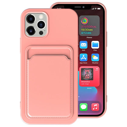 Push Card Slot Matte Soft TPU Bumper Case For iPhone 16 15 14 13 12 11 Pro Max Plus Mini X XS XR Max Shockproof Wallet Cover