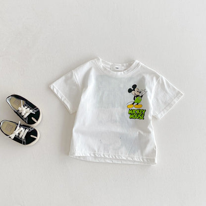 Fashion Casual T-shirt Children's Clothing Printed Cartoon Kids Short Sleeve Tops Tees Boutique Boys Girls Clothes O-neck Tshirt