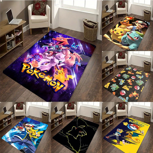 MINISO Cute Pokemon Cartoon Carpet Rug for Home Living Room Bedroom Sofa Doormat Child Play Area Rug Non-slip Floor Mat Gift
