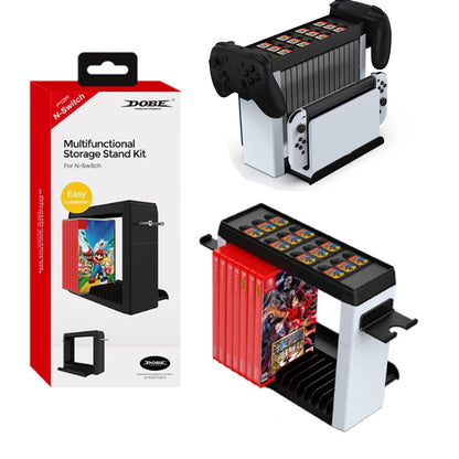 For Nintendo Switch Oled Accessories Multi-Function Console Stand Storage Bracket Game CD Disc Pro Controller Holder Tower
