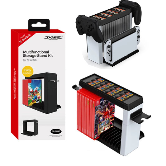 For Nintendo Switch Oled Accessories Multi-Function Console Stand Storage Bracket Game CD Disc Pro Controller Holder Tower