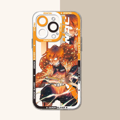 Hot Japan Anime Demons Slayers Phone Case For iPhone 15 14 13 12 Mini 11 Pro Max X XR XS 6 7 8 SE Plus Soft Transparent Cover